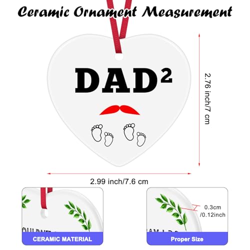 Twins Dad Ceramic Christmas Ornament - New Father Gift