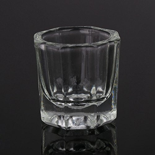 Rolabling Clear Glass Nail Dappen Dish for Acrylic Powder and Monomer Liquid