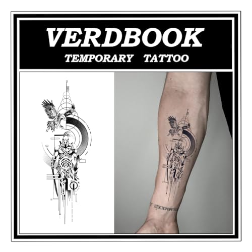 Eagle Armor Warrior Temporary Tattoos - Semi Permanent Realistic Fake Ink