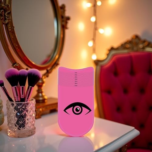 3-Piece Eyelash Ruler & Stencil Tool for Precise Lash Measurement - Pink