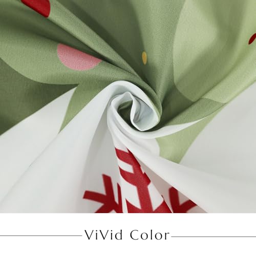 Merry Christmas Shower Curtain - Waterproof Holiday Decor 72"x72"