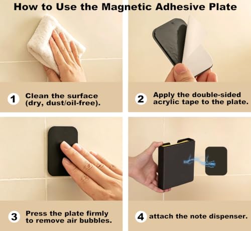 Magnetic Sticky Note Dispenser - 3x3 Inch Metal Organizer for Office & Home