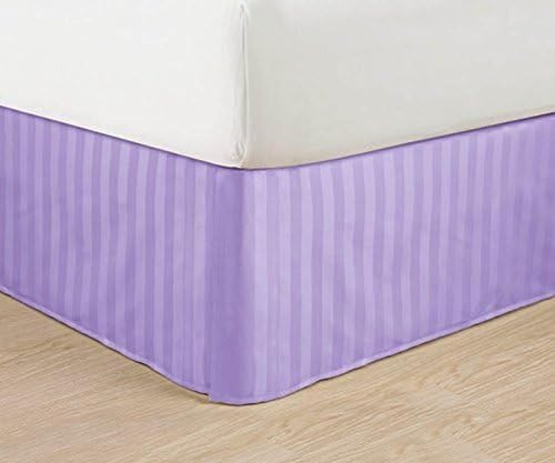 King Lilac Bed Skirt - 1500 Thread Count Microfiber, Pleated Tailored 14" Drop