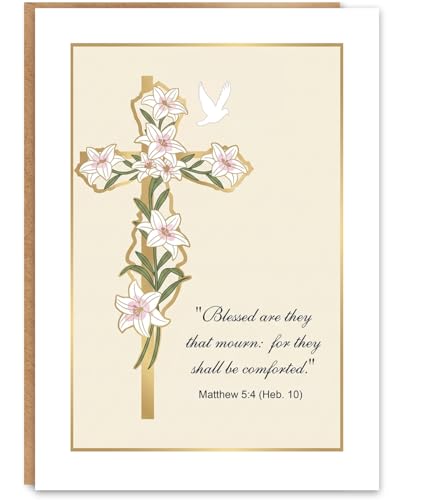 Christian Sympathy Card for Loss with Bible Verse & Envelope