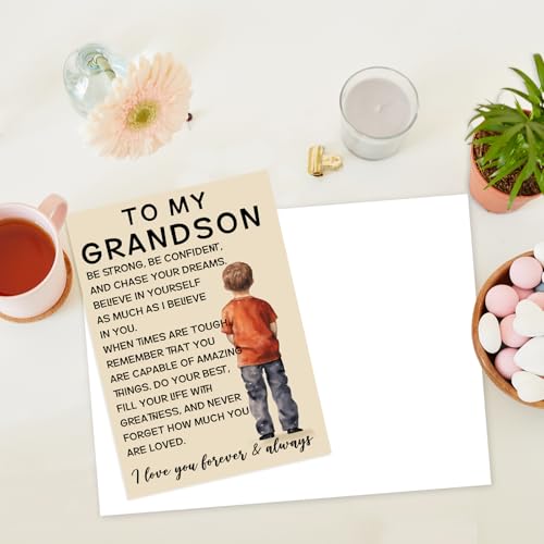 Grandson Birthday Card from Grandparents with Inspirational Message