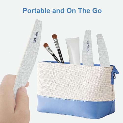 AhaTopia 12-Pack Wooden Nail Files 180/240 Grit Emery Boards
