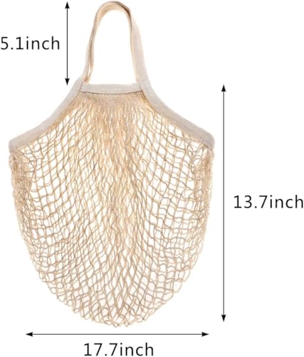 Reusable Cotton Mesh Produce Bags - Pack of 2 for Groceries