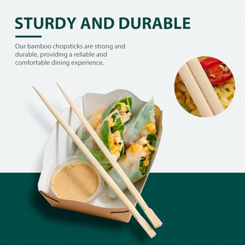 Soeos 100 Sets of 9-Inch Disposable Bamboo Chopsticks - Splinter-Free & Individually Wrapped