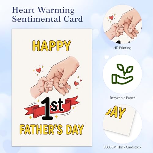 First Father's Day Card from Wife - Premium Keepsake Quality 5.5x8
