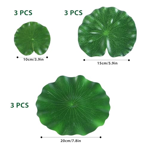 19 Colourful Floating Foam Lotus Flowers & Leaves - Pond Decor