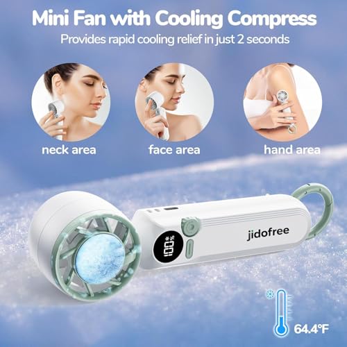 Jidofree Arctic Blue USB Rechargeable Mini Fan with Ice Cooler