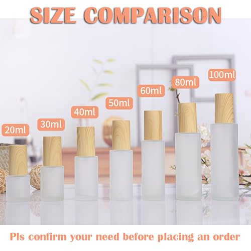 Elandy Frosted Glass Lotion Pump Bottles 20ml 3Pcs Travel Dispenser