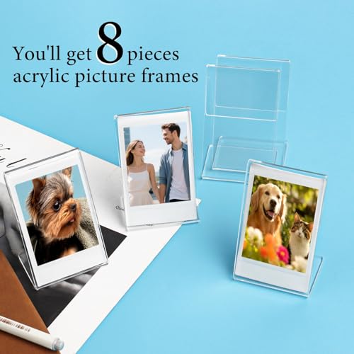 8 Pack Acrylic Mini Picture Frames for Instax Mini & Polaroid 2x3 Photos