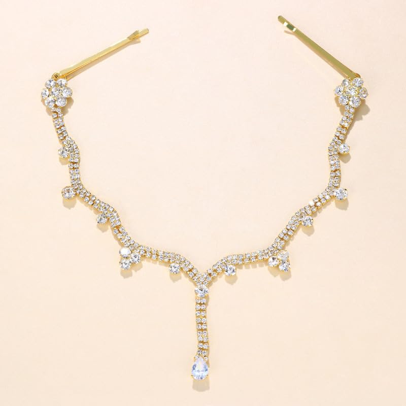 Bethynas Boho Rhinestone Forehead Chain and Gypsy Crystal Headpiece