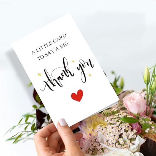 White Thank You Cards with Envelopes 8 x 5.3 Inches - Pack of 6