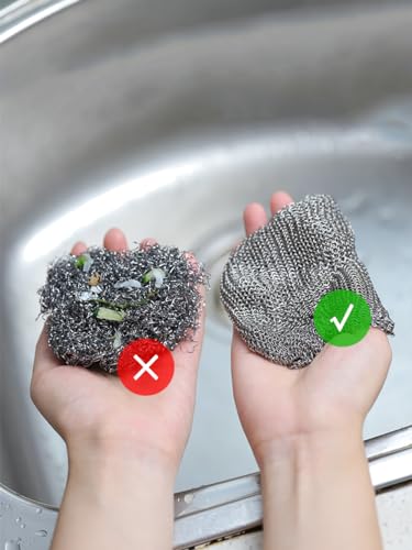QFSH 3 Pcs Wire Dishwashing Rags - Multi-Purpose Kitchen Cleaning Cloths