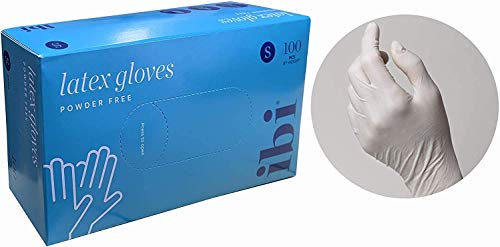 IBI Premium Powder-Free Disposable Latex Gloves - 100 pcs (Small)
