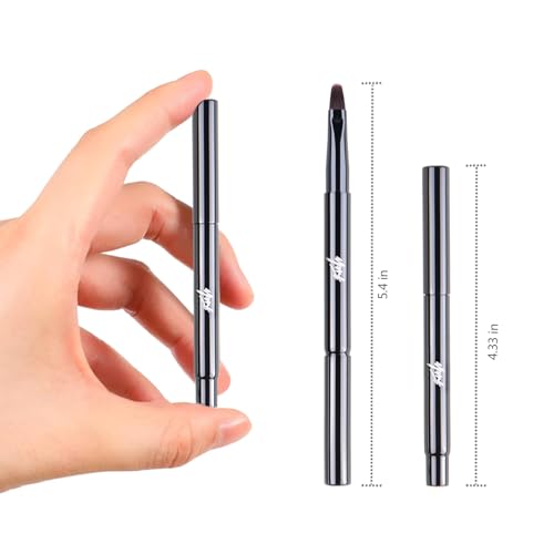 ACOSBRUOP Retractable Lip Brush with Cap Black Travel Lipstick Applicator