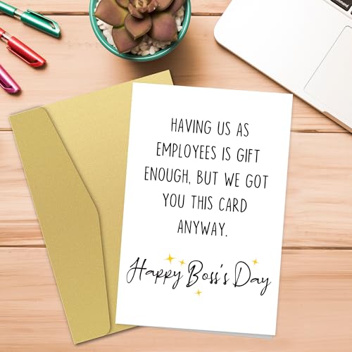 Funny Boss Day Card - 8x5.3in Humor Card for Bosses