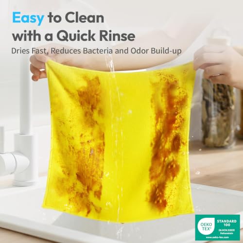 Tekswip Assorted Microfiber Cleaning Cloths 12 Pack 12x12 Inch Reusable & Lint-Free
