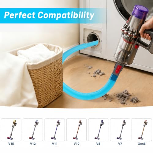 Dyson-Compatible Dryer Vent Cleaner Kit – 3 Pack Flexible Lint Vacuum Attachments