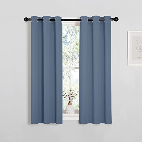 NICETOWN Thermal Insulated Blackout Curtains, Set of 2, 29x40in, Stone Blue