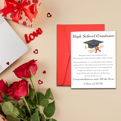 Class of 2026 High School Graduation Card with Red Envelope