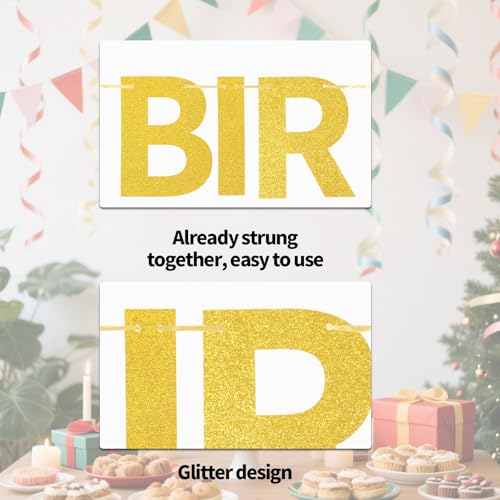 Gold Glitter Birthday Banner - 'Bruh It's My Birthday' Party Decor