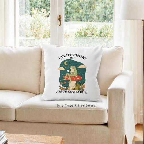 Everything is Figureoutable Inspirational Throw Pillow Cover 18x18