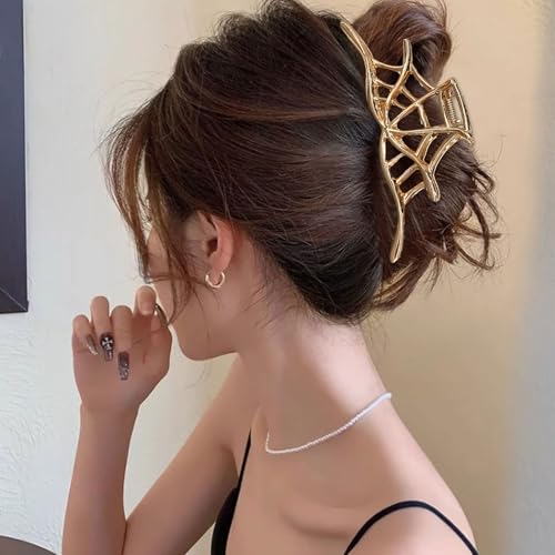 HAIMITI Gothic Spider Web Hair Claw Clip Y2K Halloween Hair Accessory