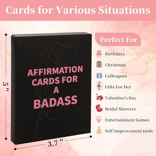Badass Affirmation Cards - 53 Motivational Quotes for Women