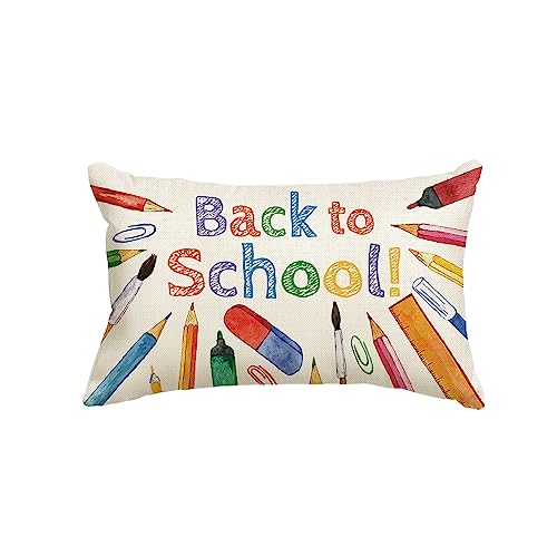 AVOIN colorlife Back to School Throw Pillow Cover, 12x20 Inch Decorative