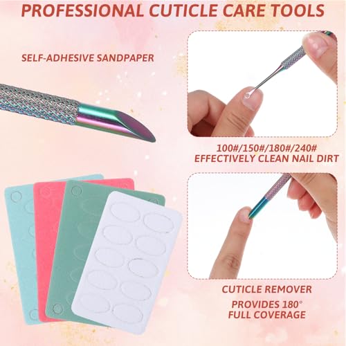 Dual-Ended Stainless Steel Cuticle Pusher and Nail File Kit
