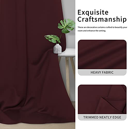 Easy-Going Blackout Curtains - 2 Panels, 42x63 in, Wine, Noise Reduction