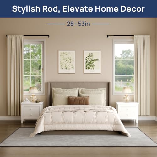 EnjoyBasics Wrap Around Curtain Rod 28-53" Black - Quick Release