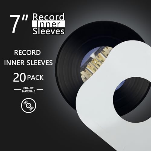7-Inch Vinyl Record Inner Sleeves 20 Pack Anti-Static White Kraft Paper - MayRecords