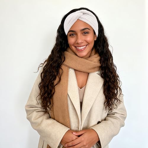 Moikolok 4-Pack Stretchy Winter Headbands Ear Warmers for Women