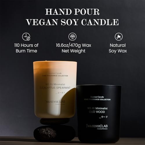 M&SENSE Eucalyptus Spearmint Soy Candle - 5.3 oz Mini Relaxation Candle