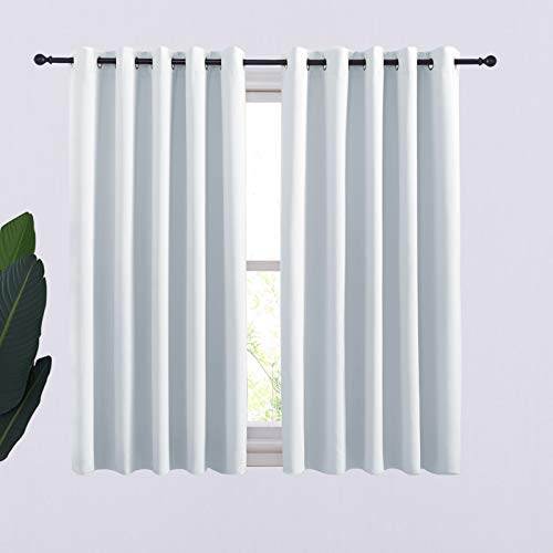 NICETOWN Greyish White 70x54 Inch Room Darkening Curtain Panels, 2 Pack, Insulated & Light Blocking