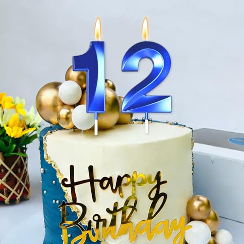 Blue Number 14 Birthday Candle | 14th Birthday Decorations