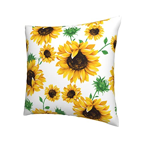 12x12 Inch Yellow Sunflower Throw Pillow Cover - Wizfuyq Home Decor