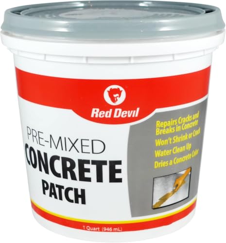 Red Devil 0644 Concrete Repair Patch, Pre-Mixed Gray Filler, 1 Quart (6-Pack)