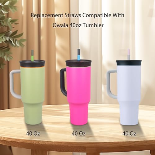 Replacement Straws for Owala 40oz Tumbler - 6 Pack in 6 Colours