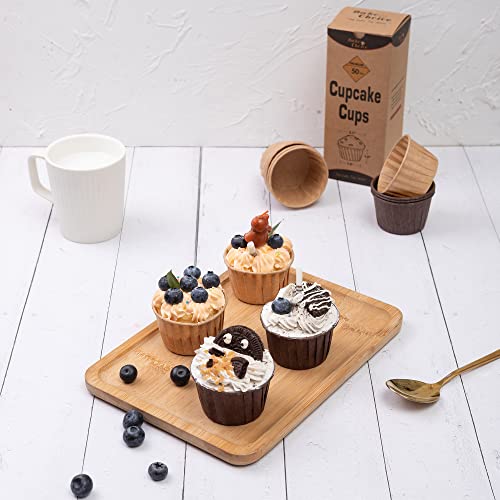 Bake Choice Natural Cupcake Baking Cups - 50pcs Greaseproof Paper Liners