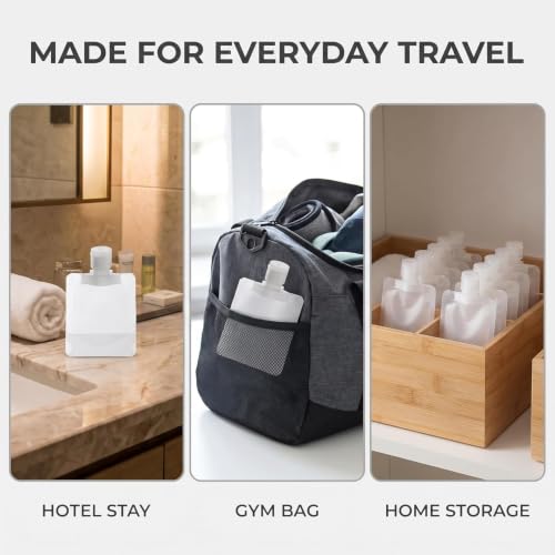 Yxinjy 10 Pcs Clear Travel Squeeze Pouches 30ml Refillable Toiletry Bags