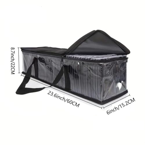 DraCra Large DVD Storage Bag - Clear Media Organizer for 40 CDs