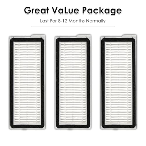 HEPA Filter Replacement Kit (3 Pieces) for Roborock QV 35A, QV 35S, Qrevo S