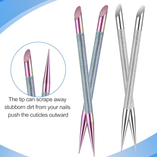 Xelsluthe Stainless Steel Nail Cleaner & Cuticle Pusher, 4 Pack
