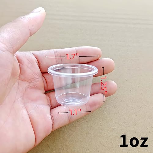 Cynohesta 0.75oz Disposable Plastic Shot Glasses - 200 Clear Sample Cups for Tasting & Drinking
