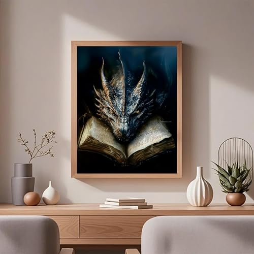 AIBOERL Dragon Diamond Art Kit - 5D Square Rhinestone Painting 12x16in